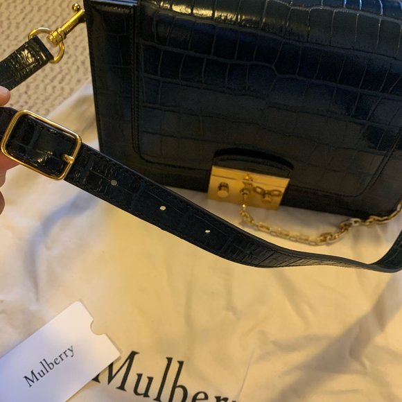 Like New Mulberry Pembroke croc print shoulder bag - Picture 7 of 11